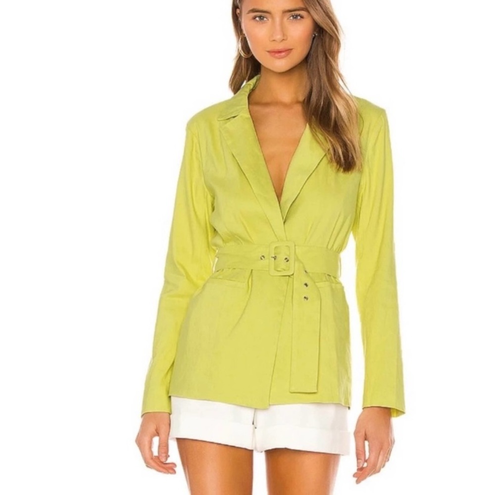 Lovers + Friends | Galvin Lime Belted Blazer XXS